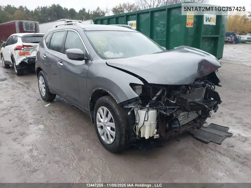 5N1AT2MT1GC757425 2016 Nissan Rogue S/Sl/Sv