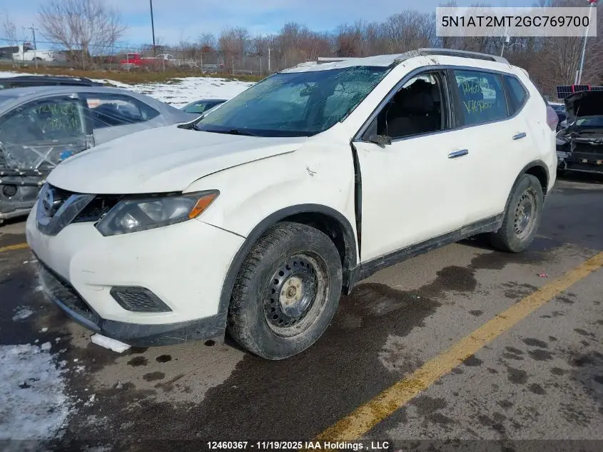 5N1AT2MT2GC769700 2016 Nissan Rogue S/Sv