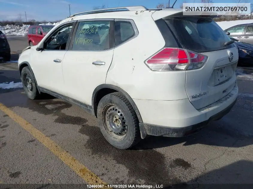 5N1AT2MT2GC769700 2016 Nissan Rogue S/Sv
