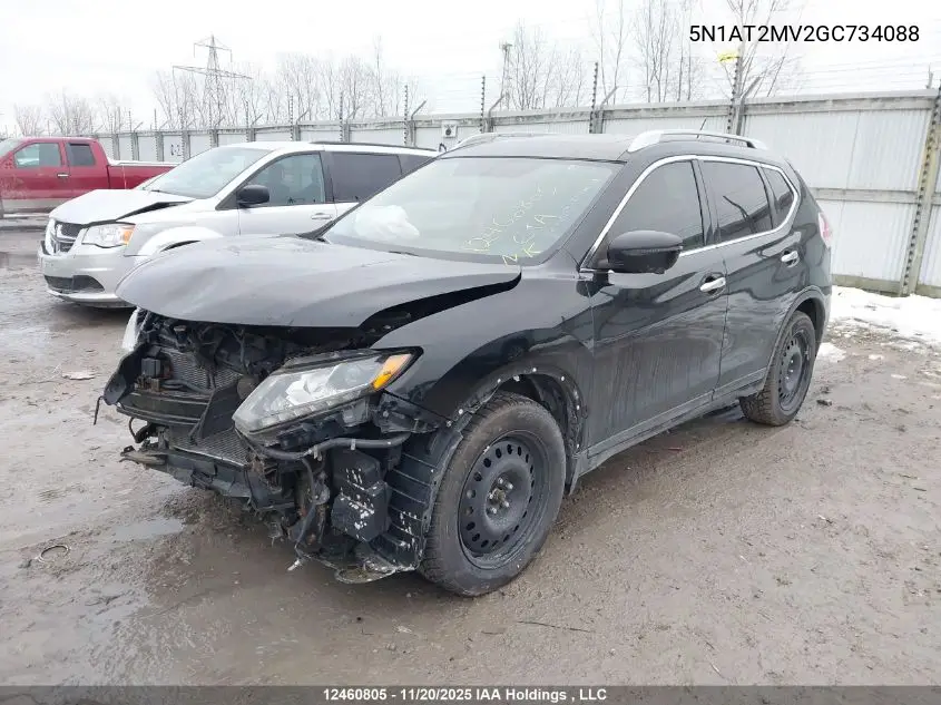 5N1AT2MV2GC734088 2016 Nissan Rogue S/Sl/Sv