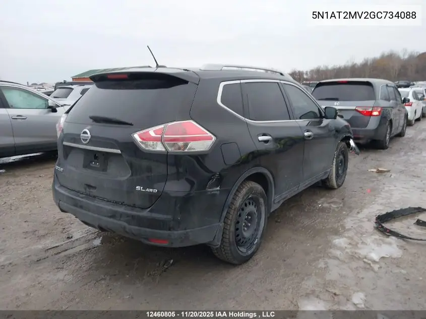 5N1AT2MV2GC734088 2016 Nissan Rogue S/Sl/Sv