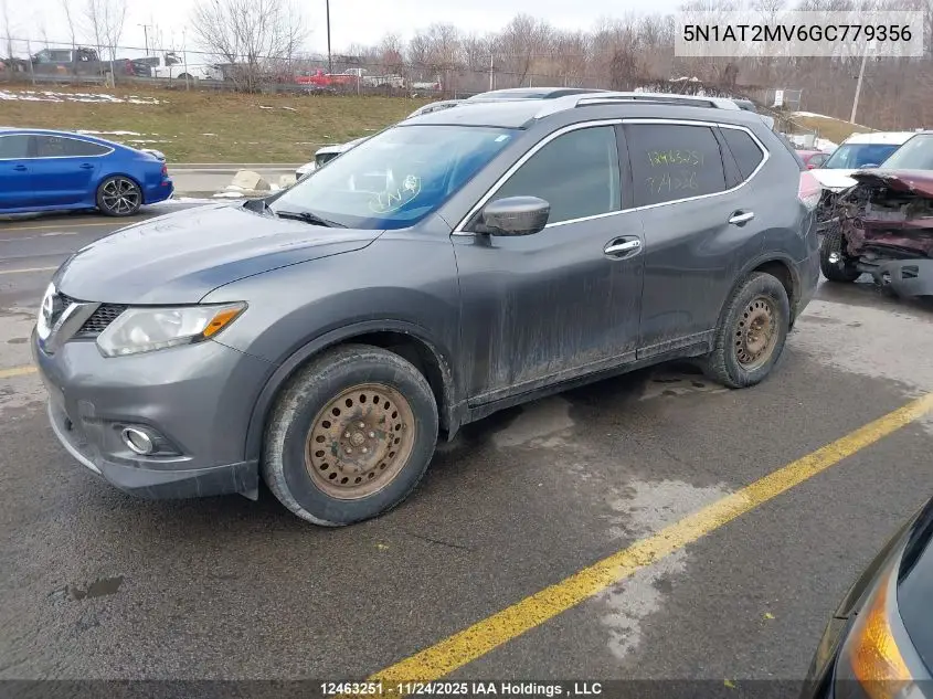 5N1AT2MV6GC779356 2016 Nissan Rogue S/Sl/Sv