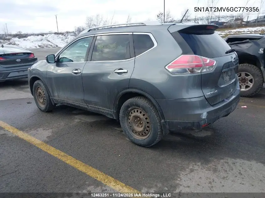 5N1AT2MV6GC779356 2016 Nissan Rogue S/Sl/Sv