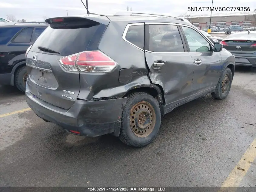 5N1AT2MV6GC779356 2016 Nissan Rogue S/Sl/Sv