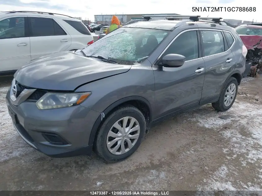 5N1AT2MT1GC788688 2016 Nissan Rogue S/Sl/Sv