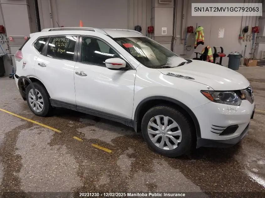 5N1AT2MV1GC792063 2016 Nissan Rogue S