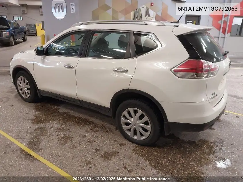 5N1AT2MV1GC792063 2016 Nissan Rogue S