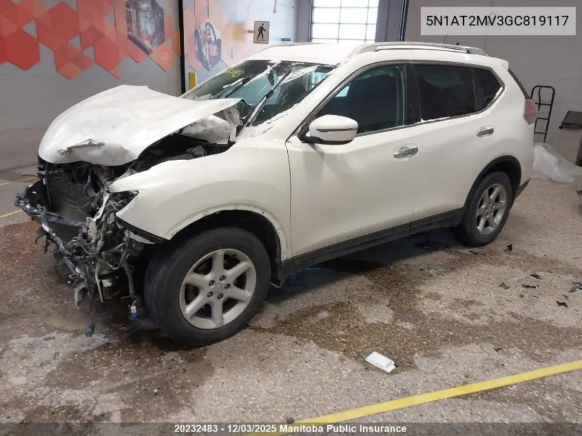5N1AT2MV3GC819117 2016 Nissan Rogue Sv