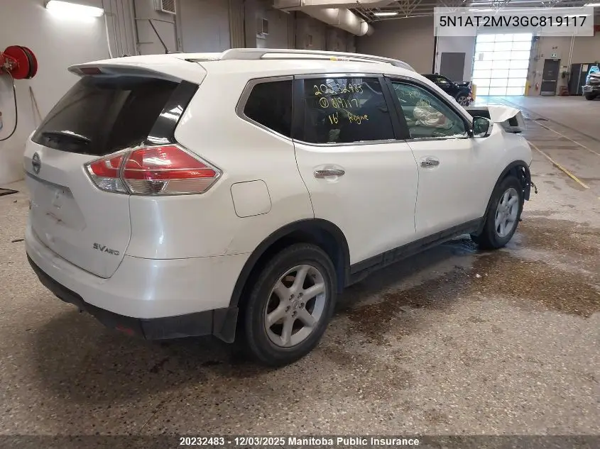 5N1AT2MV3GC819117 2016 Nissan Rogue Sv