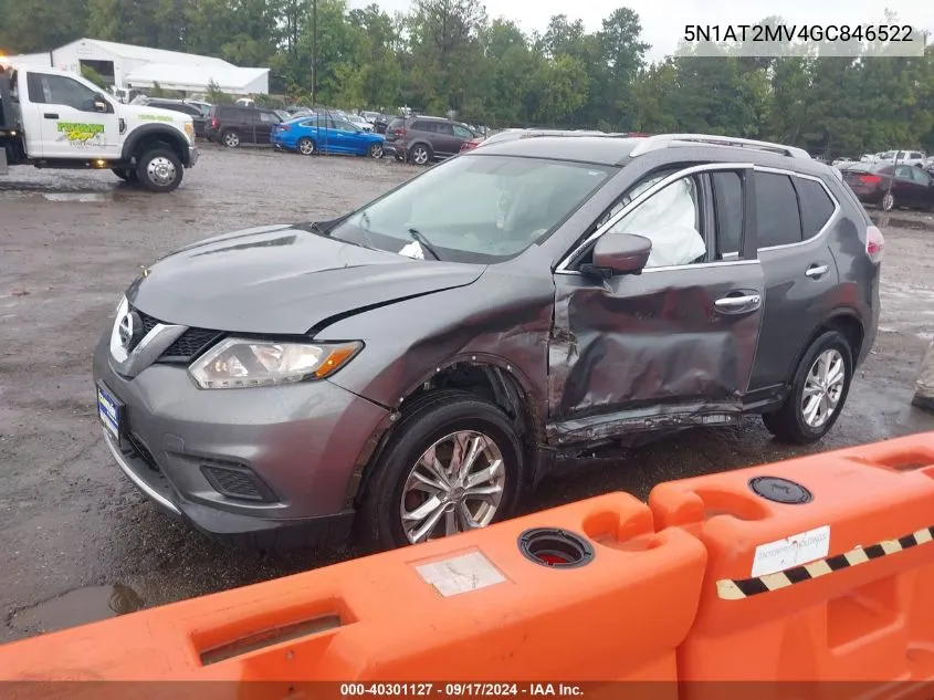 2016 Nissan Rogue Sv VIN: 5N1AT2MV4GC846522 Lot: 40301127