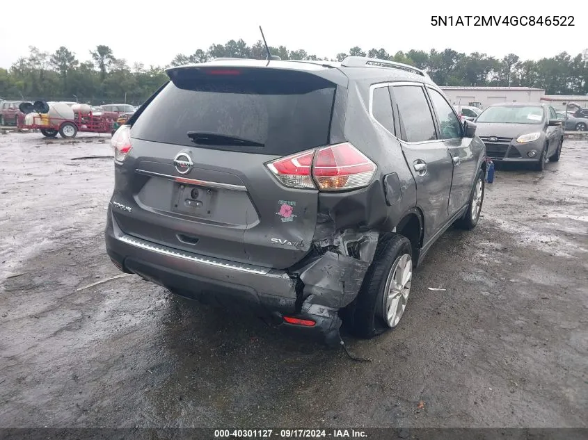 2016 Nissan Rogue Sv VIN: 5N1AT2MV4GC846522 Lot: 40301127