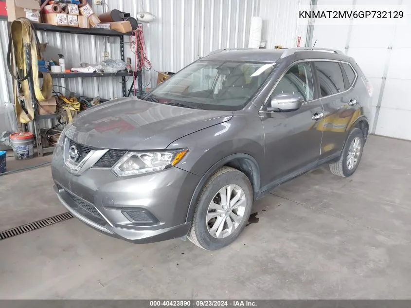 2016 Nissan Rogue Sv VIN: KNMAT2MV6GP732129 Lot: 40423890