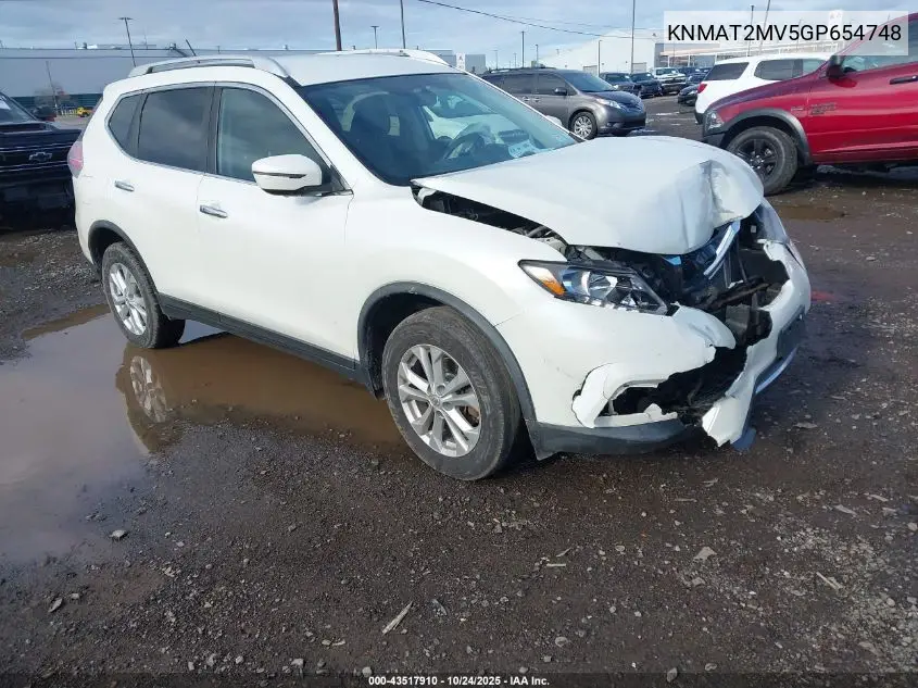 KNMAT2MV5GP654748 2016 Nissan Rogue Sv