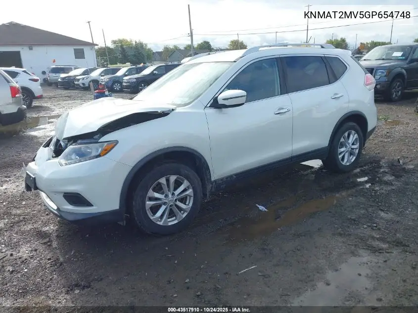 KNMAT2MV5GP654748 2016 Nissan Rogue Sv