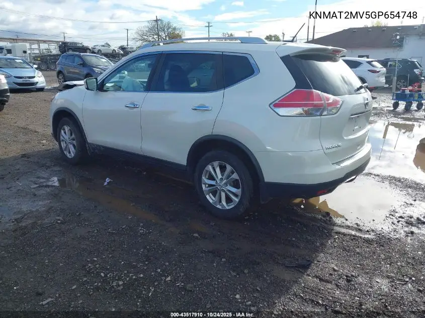KNMAT2MV5GP654748 2016 Nissan Rogue Sv