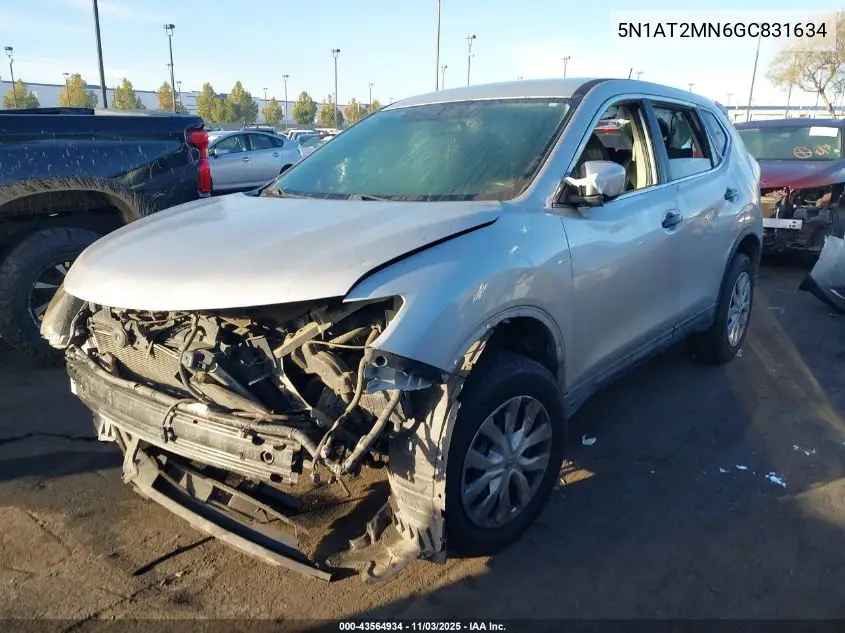 5N1AT2MN6GC831634 2016 Nissan Rogue S