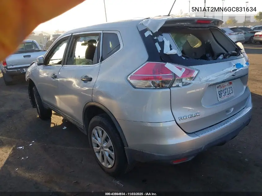 5N1AT2MN6GC831634 2016 Nissan Rogue S