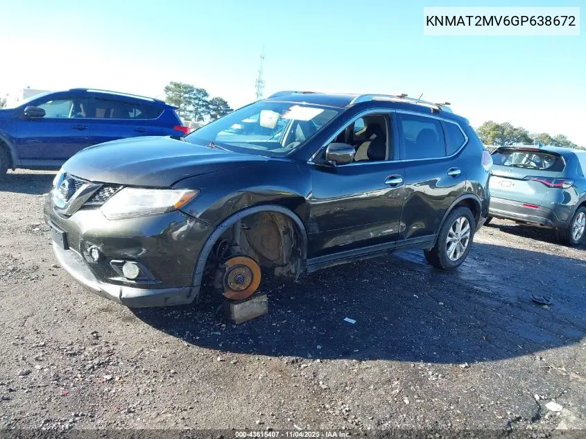 KNMAT2MV6GP638672 2016 Nissan Rogue Sv