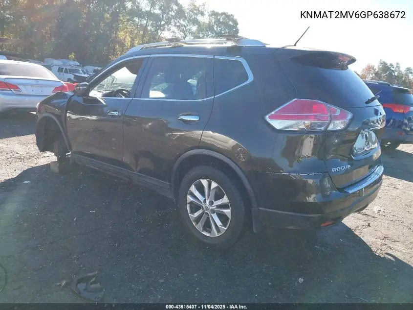 KNMAT2MV6GP638672 2016 Nissan Rogue Sv