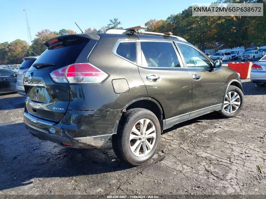 KNMAT2MV6GP638672 2016 Nissan Rogue Sv