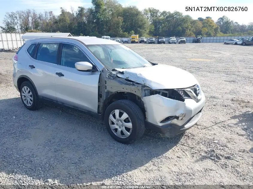 5N1AT2MTXGC826760 2016 Nissan Rogue S/Sl/Sv