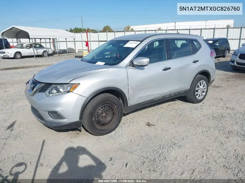 5N1AT2MTXGC826760 2016 Nissan Rogue S/Sl/Sv