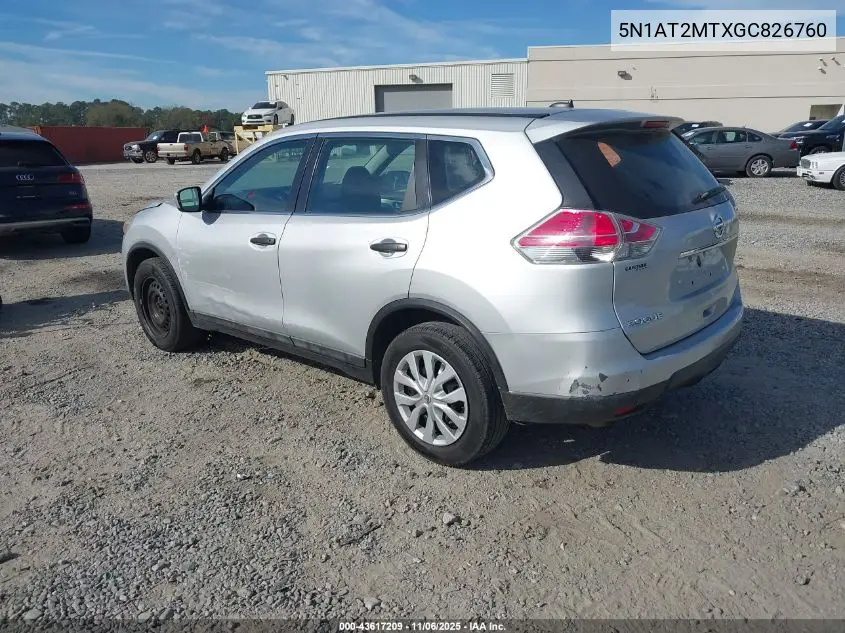 5N1AT2MTXGC826760 2016 Nissan Rogue S/Sl/Sv