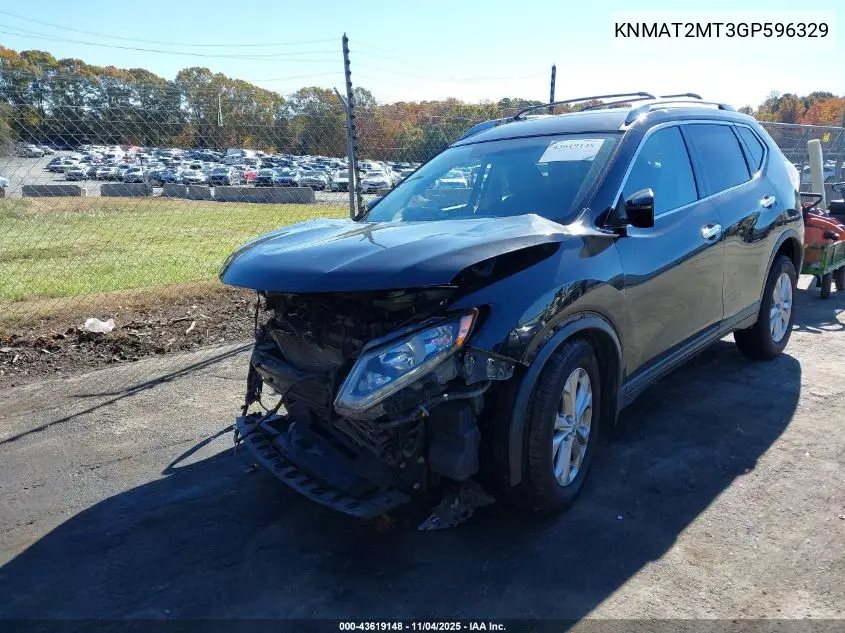 KNMAT2MT3GP596329 2016 Nissan Rogue Sv