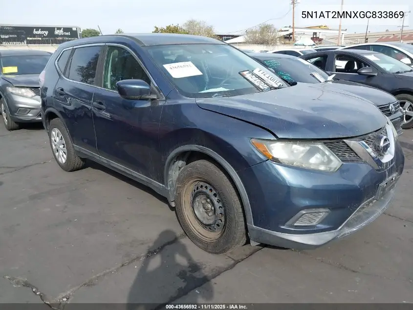 5N1AT2MNXGC833869 2016 Nissan Rogue S