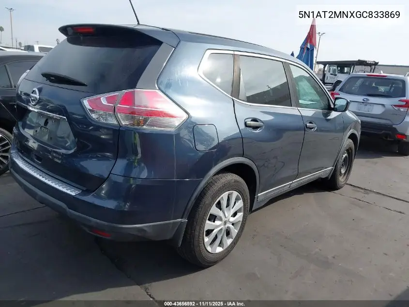 5N1AT2MNXGC833869 2016 Nissan Rogue S