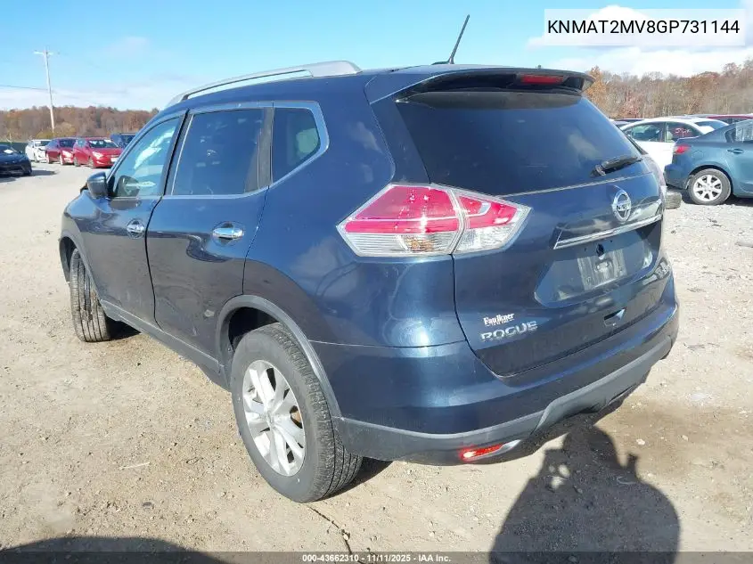 KNMAT2MV8GP731144 2016 Nissan Rogue Sv