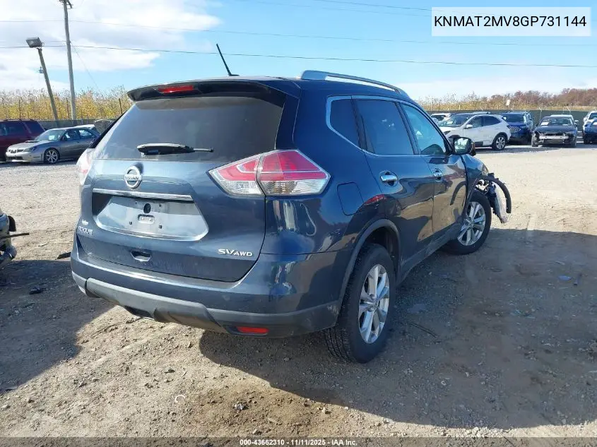 KNMAT2MV8GP731144 2016 Nissan Rogue Sv