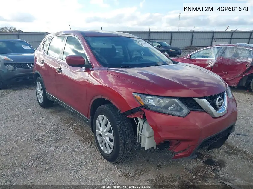 KNMAT2MT4GP681678 2016 Nissan Rogue S