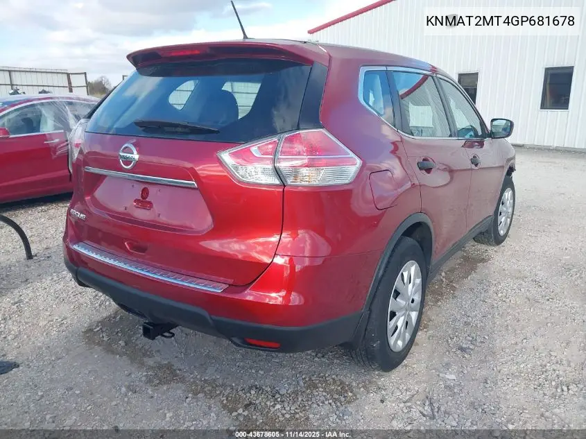 KNMAT2MT4GP681678 2016 Nissan Rogue S
