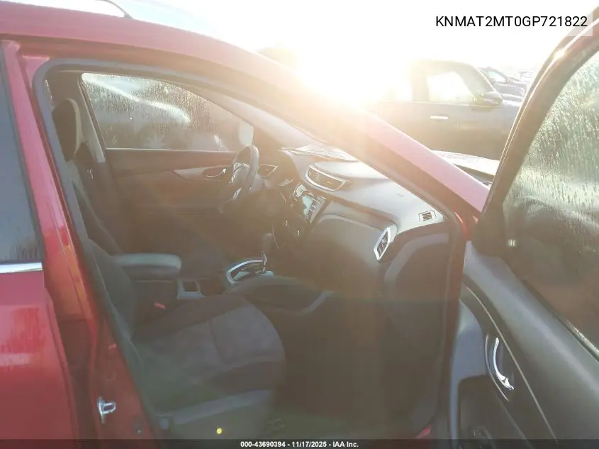 KNMAT2MT0GP721822 2016 Nissan Rogue Sv