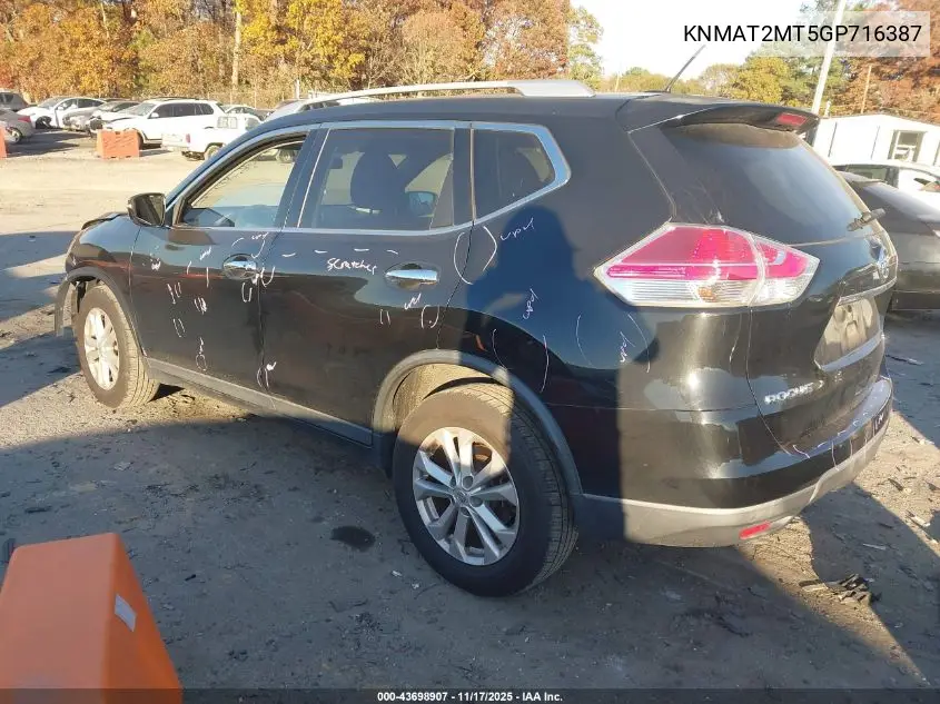 KNMAT2MT5GP716387 2016 Nissan Rogue S/Sl/Sv