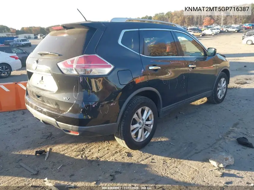 KNMAT2MT5GP716387 2016 Nissan Rogue S/Sl/Sv