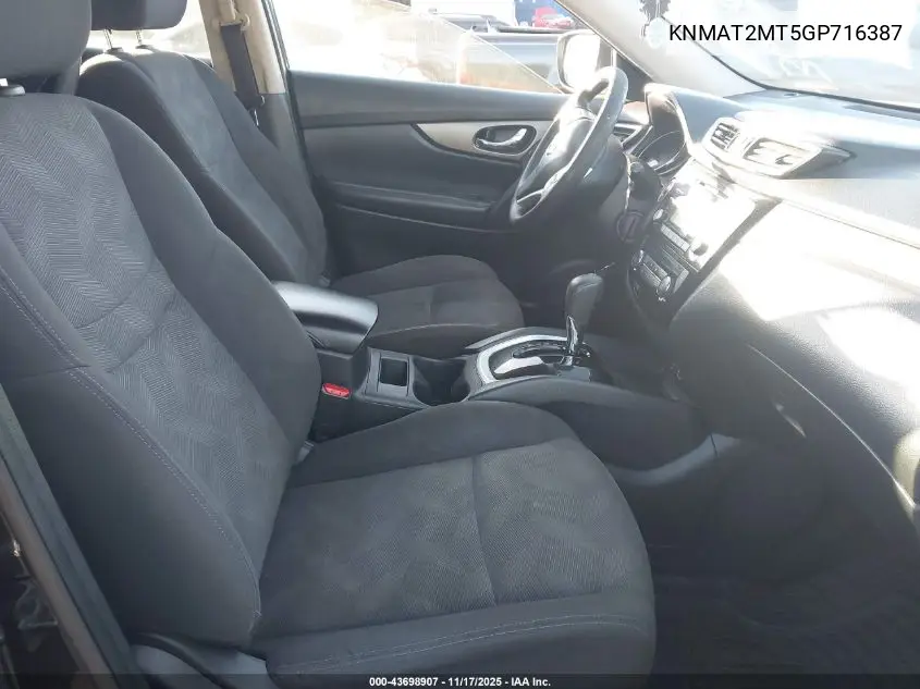 KNMAT2MT5GP716387 2016 Nissan Rogue S/Sl/Sv