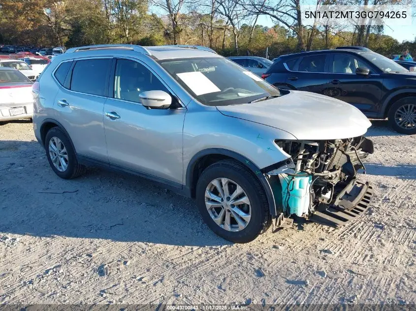 5N1AT2MT3GC794265 2016 Nissan Rogue Sv