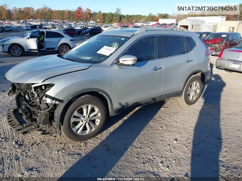 5N1AT2MT3GC794265 2016 Nissan Rogue Sv