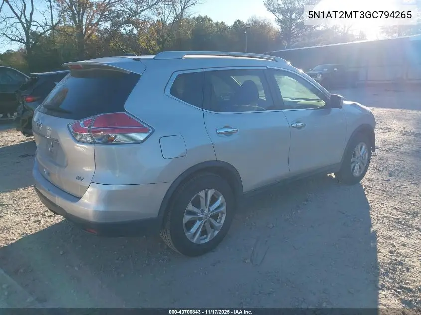 5N1AT2MT3GC794265 2016 Nissan Rogue Sv