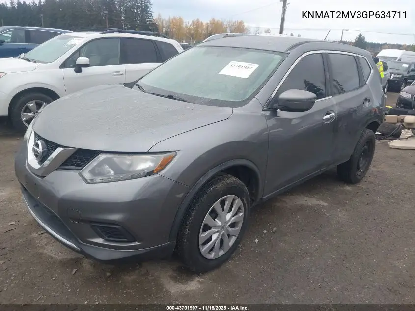 KNMAT2MV3GP634711 2016 Nissan Rogue S