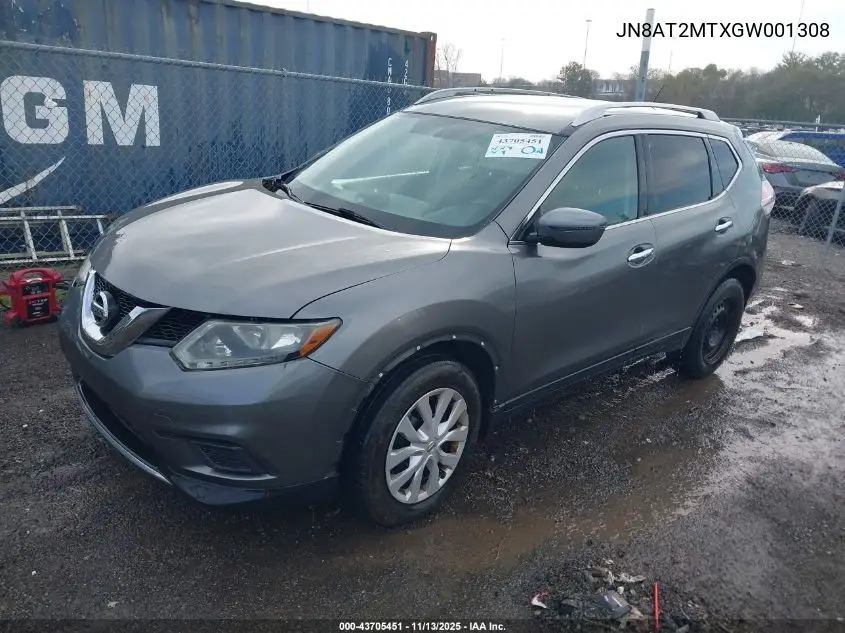 JN8AT2MTXGW001308 2016 Nissan Rogue S