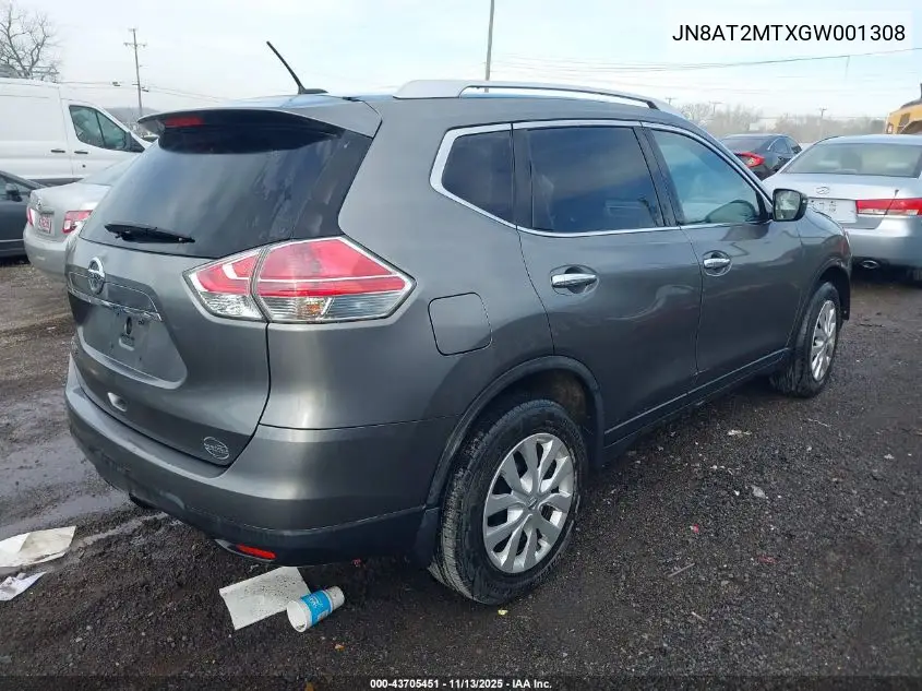 JN8AT2MTXGW001308 2016 Nissan Rogue S