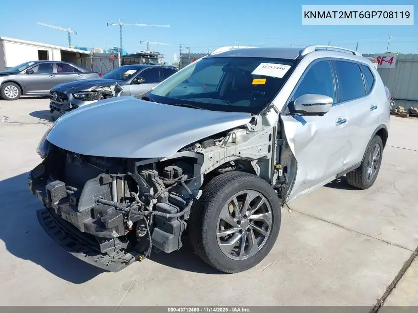 KNMAT2MT6GP708119 2016 Nissan Rogue S/Sl/Sv