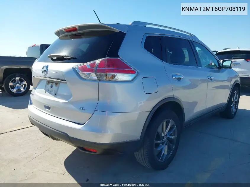 KNMAT2MT6GP708119 2016 Nissan Rogue S/Sl/Sv