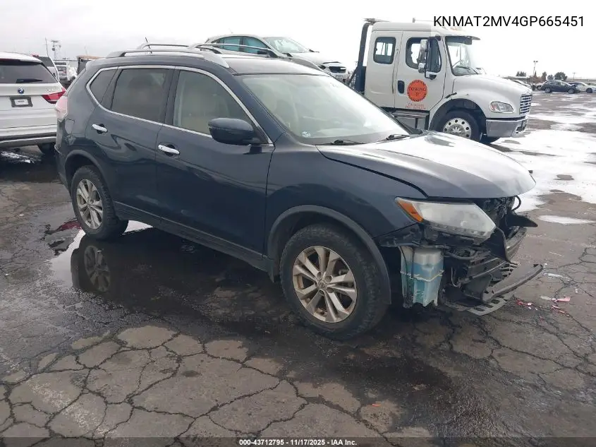 KNMAT2MV4GP665451 2016 Nissan Rogue Sv