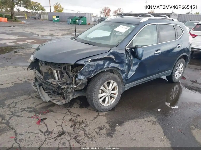 KNMAT2MV4GP665451 2016 Nissan Rogue Sv