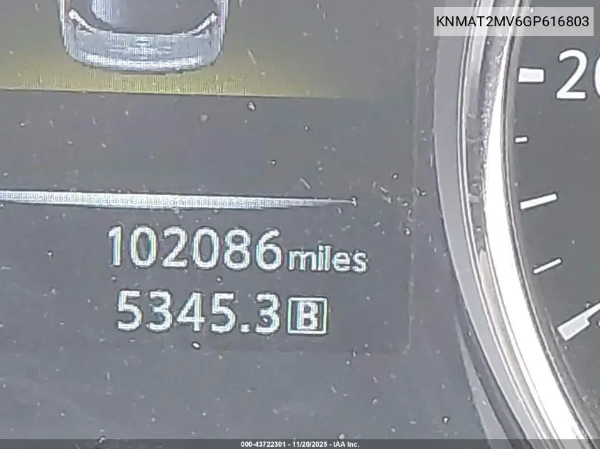 KNMAT2MV6GP616803 2016 Nissan Rogue S