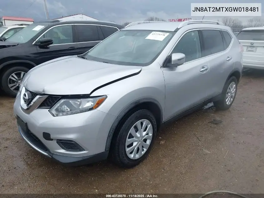 JN8AT2MTXGW018481 2016 Nissan Rogue S